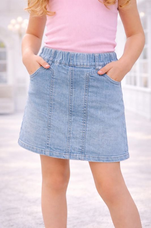 Light Denim Girls Skirt